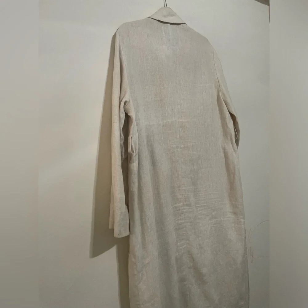 Mango Beige Linen Shirt Jacket - Picture 4 of 5